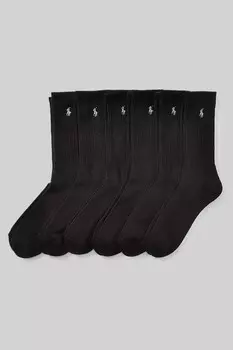 Мужские хлопковые носки 6 пар Polo Ralph Lauren, черный