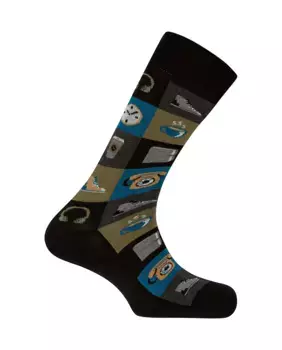 Мужские хлопковые носки в клетку с черными мотивами Punto Blanco