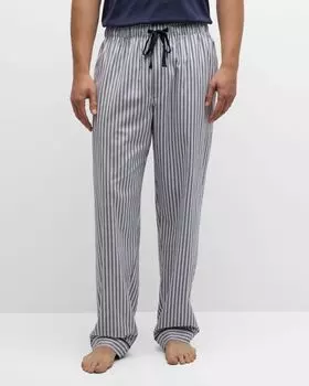Мужские хлопковые пижамные штаны в несколько полосок Petite Plume, цвет Navy