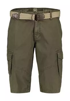 Мужские хлопковые шорты-бермуды карго с карманами на ногах LERROS, цвет Aged Olive