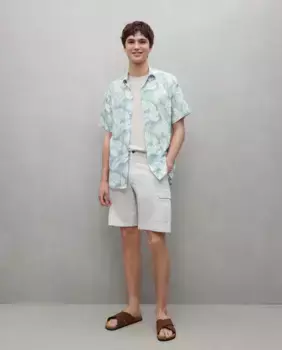 Мужские хлопковые шорты-бермуды с множеством карманов, окрашенные в готовом виде Easy Wear, цвет Hielo