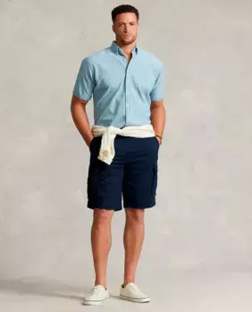 Мужские хлопковые шорты карго больших размеров Polo Ralph Lauren, тёмно-синий