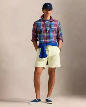 Мужские хлопковые шорты классического кроя Polo Ralph Lauren, жёлтый
