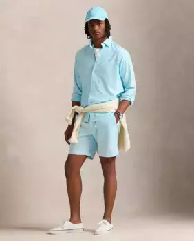 Мужские хлопковые шорты классического кроя Polo Ralph Lauren, голубой