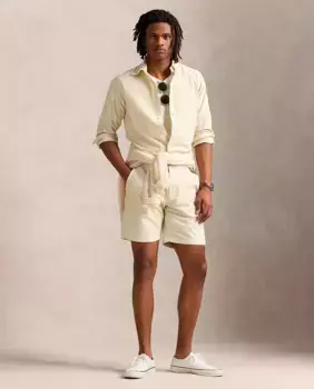 Мужские хлопковые шорты классического кроя Polo Ralph Lauren, цвет Natural