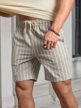 Мужские хлопковые шорты Modomio, полосатый узор, кулиска на талии Manfinity, мультиколор