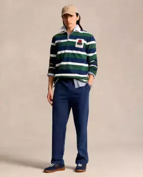 Мужские хлопковые спортивные штаны с вышивкой лошади Polo Ralph Lauren, темно-синий