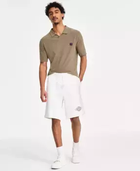 Мужские хлопковые свободные шорты Pull-On длиной 9" Hugo Boss, коричневый/бежевый