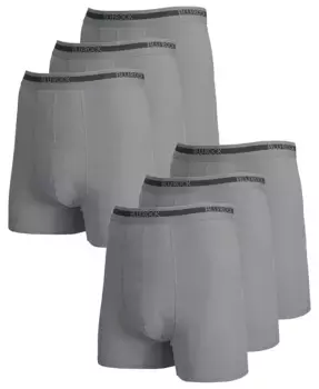 Мужские хлопковые трусы-боксеры с эффектом растяжения, 6 штук в упаковке Blu Rock, серый