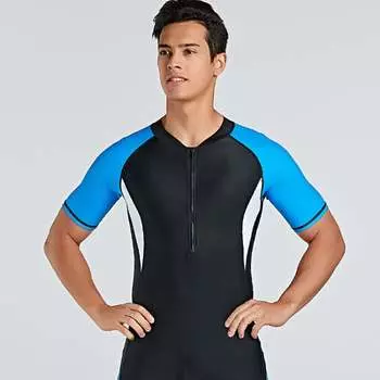 Мужские и женские европейские и американские гидрокостюмы SBART, костюмы для подводного плавания с короткими рукавами, узкие консервативные купальники 1362 синие XXL