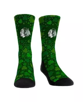 Мужские и женские носки Chicago Blackhawks St. Patty's Day Shamrock Crew Socks Rock 'Em, зеленый