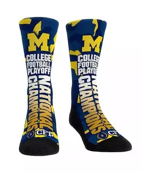 Мужские и женские носки Navy Michigan Wolverines College Football Playoff 2023 National Champions Bold Wordmark Crew Socks Rock 'Em, синий