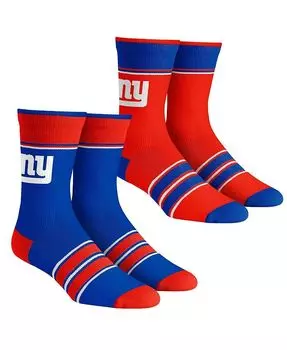 Мужские и женские носки New York Giants, комплект из 2 носков Team Crew в несколько полосок Rock 'Em, мультиколор