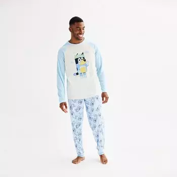 Мужские Jammies For Your Families Комплект синего пижамного верха и пижамных низов Licensed Character, мультиколор