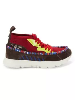 Мужские кцвет Rossoвки с контрастной отделкой Valentino Garavani, цвет Rosso
