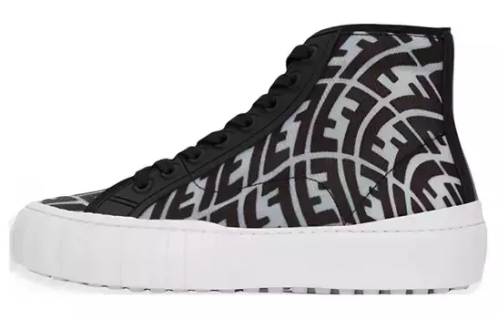 Мужские кеды Fendi высокие, черный/фиолетовый