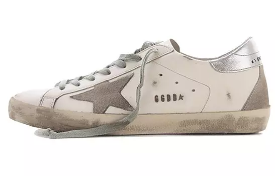 Мужские кеды Golden Goose низкий, бело-серебристый