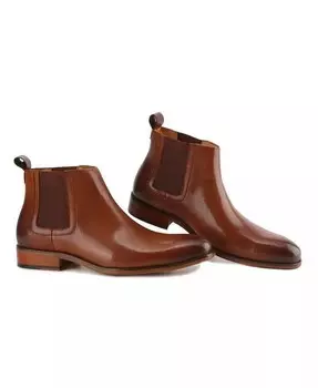 Мужские классические ботинки Chelsea Gore ручной работы из натуральной кожи без застежки Gino Vitale, коричневый