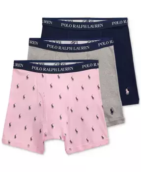 Мужские классические боксеры из хлопка, 3 шт Polo Ralph Lauren, мультиколор