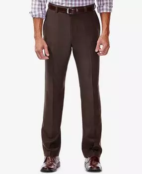 Мужские классические брюки Eclo Stria Classic Fit с плоской передней частью и расширяемыми потайными штанами Haggar