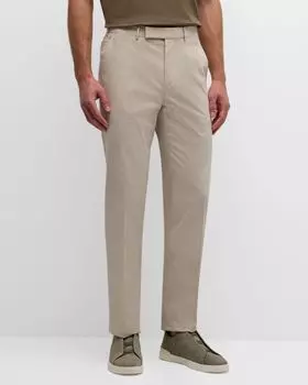 Мужские классические брюки из хлопка премиум-класса ZEGNA, цвет Beige Solid