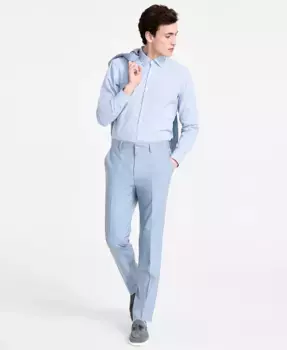 Мужские классические брюки Modern-Fit из смесовой шерсти Hugo Boss, синий