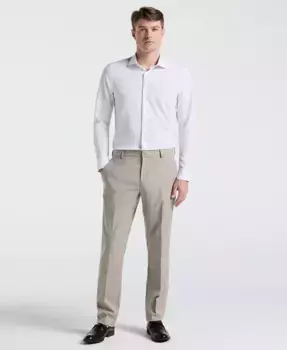 Мужские классические брюки Modern Fit из ткани sharkskin Perry Ellis Portfolio, коричневый/бежевый