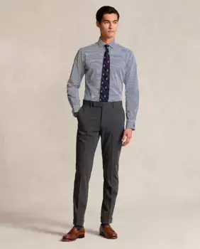 Мужские классические брюки узкого кроя из эластичного твила Polo Ralph Lauren, цвет Gris Plomo