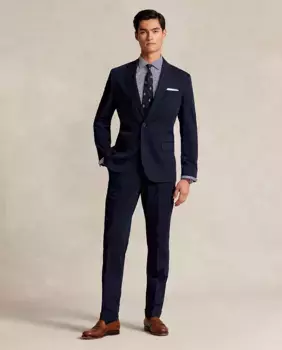 Мужские классические брюки узкого кроя из эластичного твила Polo Ralph Lauren, темно-синий