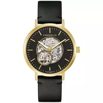 Мужские классические часы Caravelle с черным циферблатом