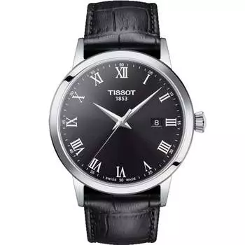 Мужские классические часы Tissot с черным циферблатом