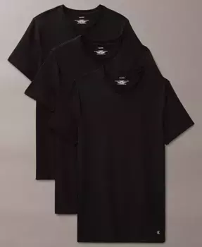 Мужские классические футболки с круглым вырезом, 3 штуки, хлопок Calvin Klein, черный
