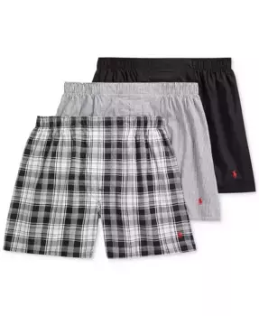 Мужские классические хлопковые боксеры, 3 шт Polo Ralph Lauren, мультиколор