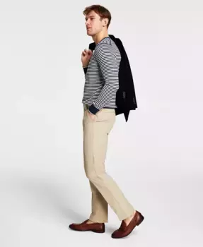 Мужские классические хлопковые брюки с эластаном Performance Pants Michael Kors, коричневый/бежевый