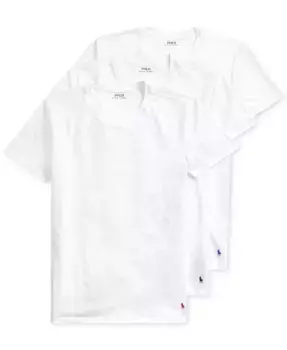 Мужские классические хлопковые майки-борцовки Slim-Fit, 3 шт Polo Ralph Lauren, белый