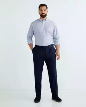 Мужские классические классические брюки с одинарной складкой, большие размеры Emidio Tucci, темно-синий