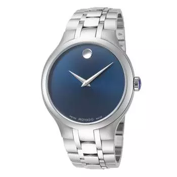 Мужские классические кварцевые часы Movado 39 мм 0606369, серебряный