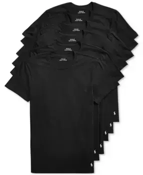 Мужские классические майки-поло 5+1 в подарок, комплект Polo Ralph Lauren, черный