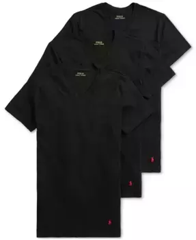Мужские классические майки с V-образным вырезом, 3 шт Polo Ralph Lauren, черный