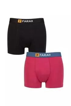 Мужские классические приталенные плавки Farah из однотонного хлопка, комплект из 2 шт. FARAH, синий