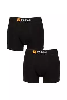Мужские классические приталенные плавки Farah из однотонного хлопка, комплект из 2 шт. FARAH, черный