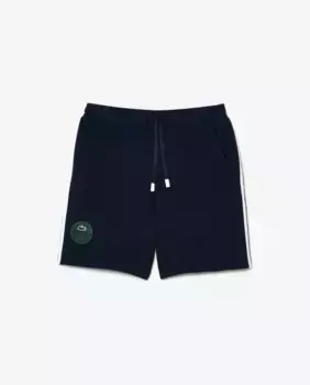 Мужские классические теннисные шорты с декоративной нашивкой Ultra Dry Lacoste, тёмно-синий