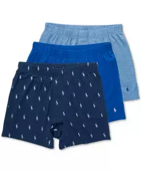 Мужские классические трикотажные боксеры с эластаном, 3 шт Polo Ralph Lauren, мультиколор