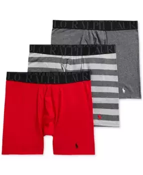Мужские классические трусы-боксеры с эластичной посадкой, 3 шт Polo Ralph Lauren, мультиколор