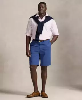 Мужские классические укороченные шорты чинос Big & Tall с эластичной тканью Polo Ralph Lauren, синий