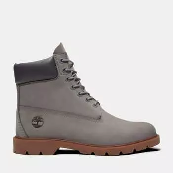 Мужские классические водонепроницаемые ботинки Timberland высотой 6 дюймов, цвет medium grey nubuck