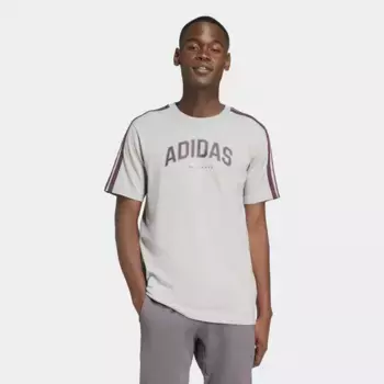 Мужские коды Collegiate Linear Graphic Футболка Adidas, серый