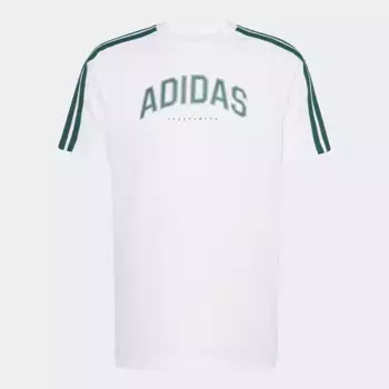 Мужские коды Collegiate Linear Graphic Футболка Adidas, белый