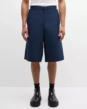Мужские компактные шорты из плотной ткани Bottega Veneta, цвет Indigo