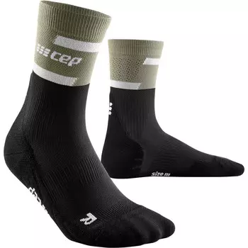 Мужские компрессионные носки средней длины The Run CEP, оливковый
